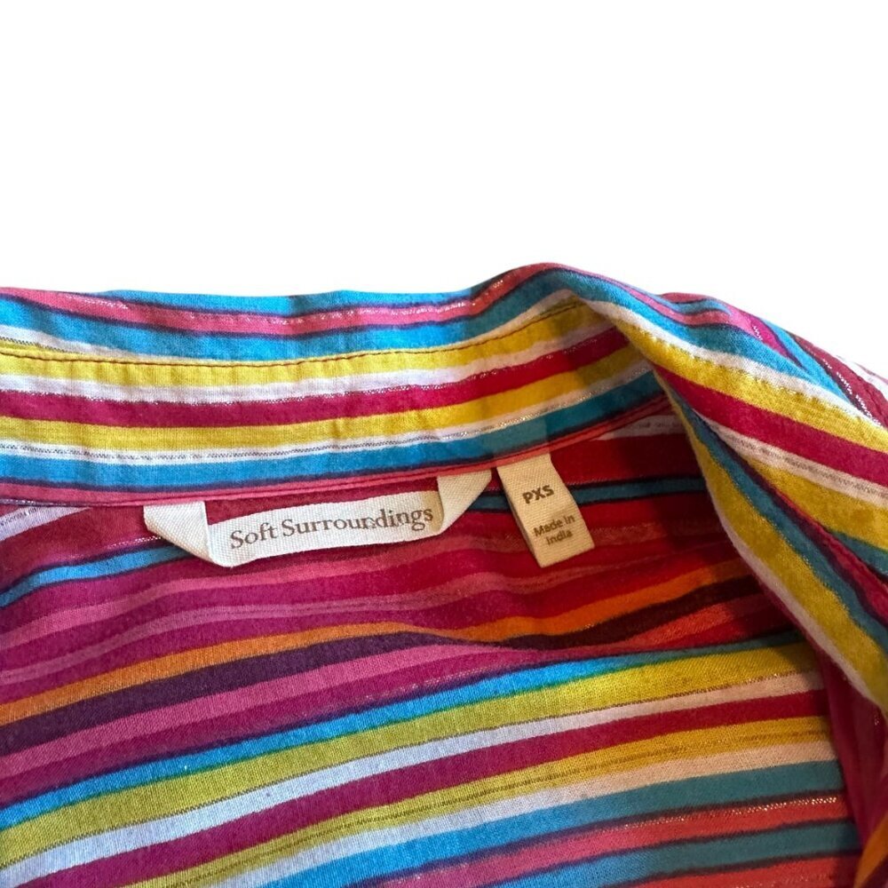 Soft Surroundings Colorful Stripe Button-Down Shi… - image 6